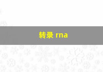 转录 rna